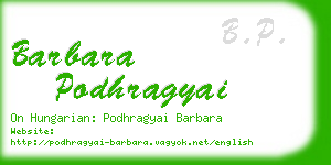 barbara podhragyai business card